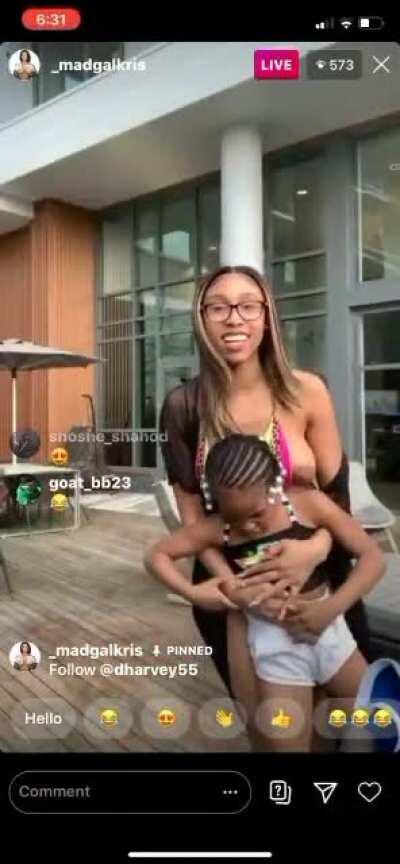 Tit be poppin out when playing