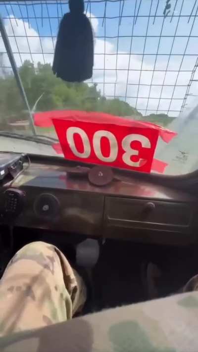 Ukrainian FPV hits russian vehicle head on
