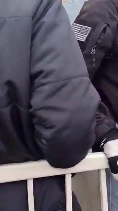 New angle of rioters going DK on the capitol window