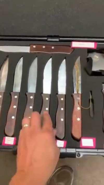 Man demonstrates movie prop knives