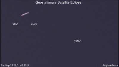 Three SiriusXM Satellites Disappearing Into Earth's Shadow - GEO Eclipse Season
