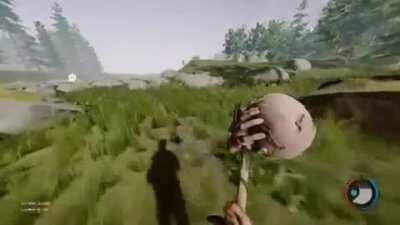 When you're scared of footsteps in The Forest: