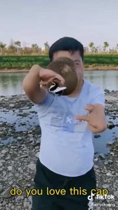 This guy's paper hat