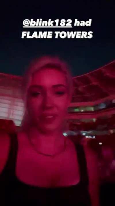 Alanah at the Blink 182 concert 