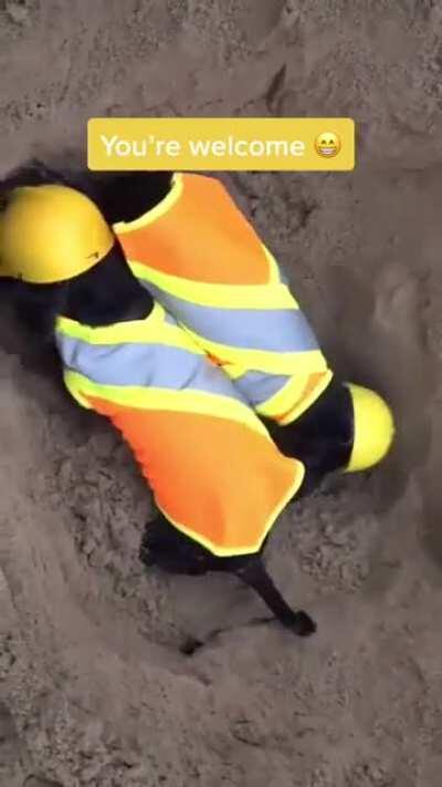 Cute Ever Given salvage employees