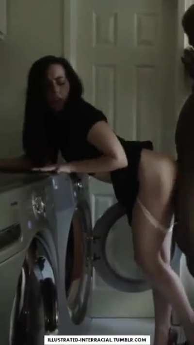 Your Gf couldn't say no to Neighbour's advances. His massive BBC gave her best fuck of her life in laundry room while you were away