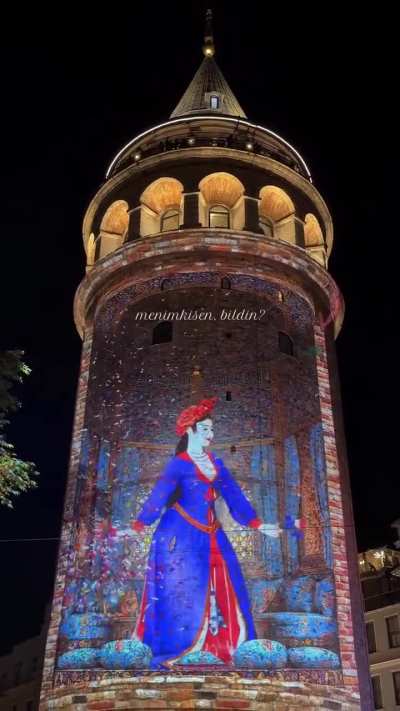 Galata Dreams: projections of Ottoman miniatures onto  the famed Istanbul tower for the Istanbul Kültür Yolu Festivali.