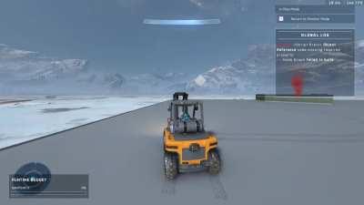 After all this time, the (homemade) forklift has returned to us