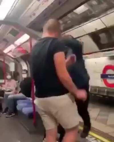Remember this racist getting knocked out on the London underground,someone made a remix to the tune of New Order's 90's hit Blue Monday .