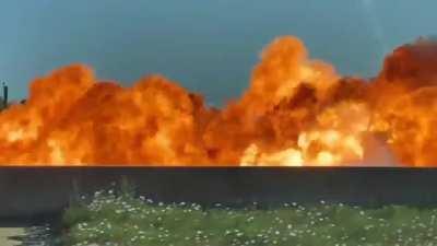 Perfect capture of a random car explosion on the highway