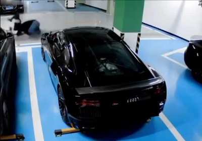 She thought it was okay to step on a stranger's car...