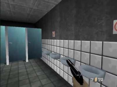 Is there a more memorable video game bathroom, than the bathroom of Goldeneye64