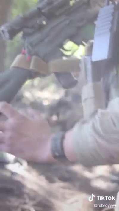 Foreign Volunteer shows how he narrowly avoided death during combat Izium front, September 10. 2022