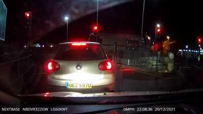 I tried telling her to switch her lights on but she wouldn't listen. Karma ensues.