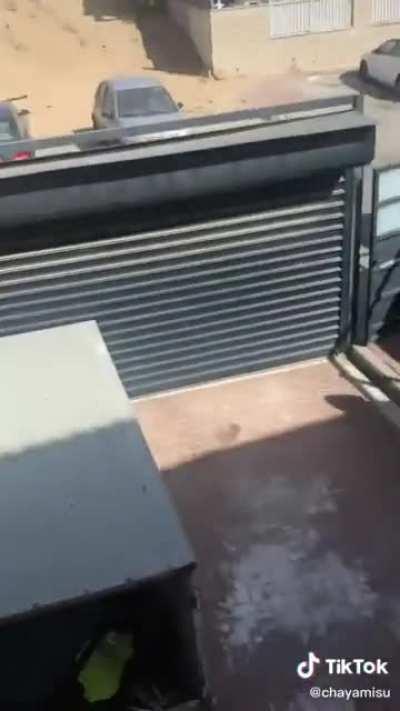 When an Israeli throws a water balloon at a palestinian car