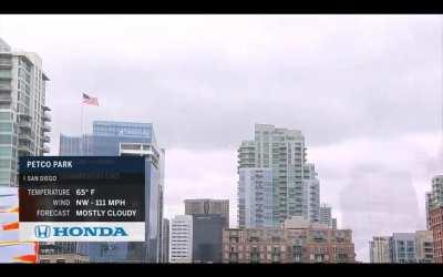 A classic: Don Orsillo gives the Padres weather report