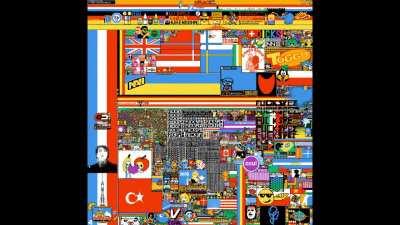 Official r/place canvas timelapse: day 2