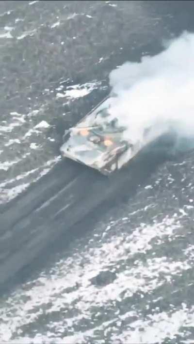 Destruction of the Russian T-80BV by undermining the ammunition load.