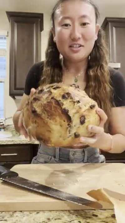 Regular white sourdough and cranberry pecan!