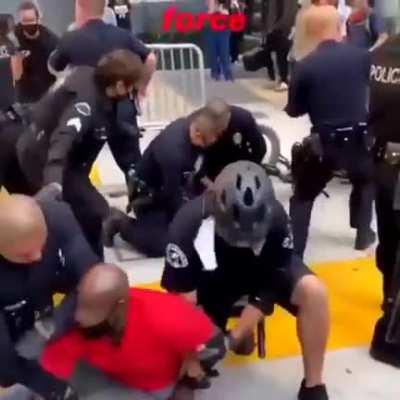 LAPD Beating Up Black Disabled Protesters