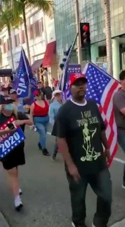 Trump supporters hold rally in Beverly Hills