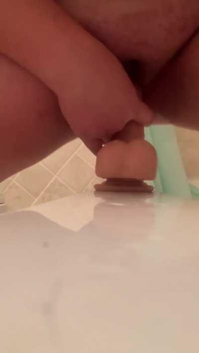 Deep Penetration Dildo Shower Porn GIF