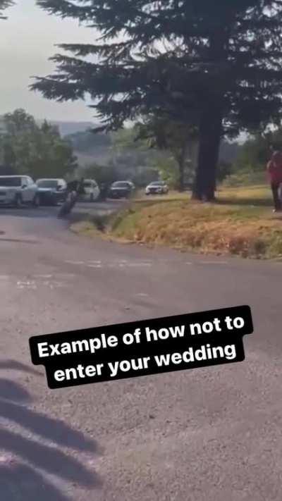 Riding a motocross into your wedding, WCGW?