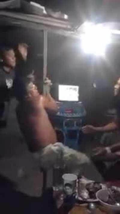 Sultry dancing with the boys brings the roof down