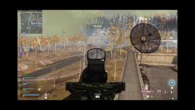 This how gun mechanics, bullet spread nd recoil, and bullet velocity is supposed to be....U can't even think about spraying this far in codm...