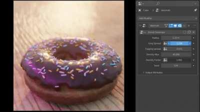 Don't know if anyone has done this before, but I made a donut generator using geometry nodes only :)