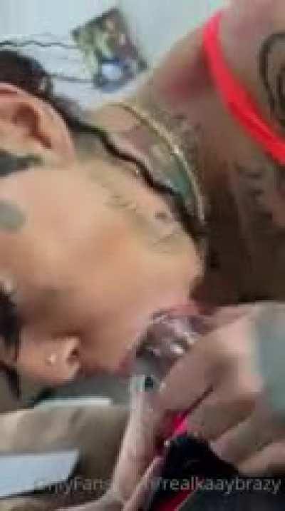 Kaay brazy sucking on that bbc