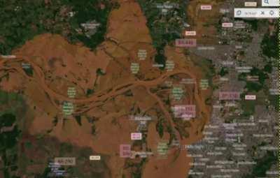 Antes e depois com a extensão da inundação no Rio Grande do Sul