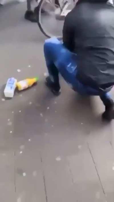 Guy destroys hand by picking up heavy firework + aftermath