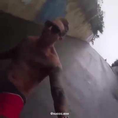 HMFT after I slide down this water drain.