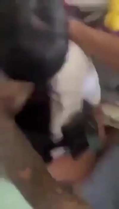 Uk Correctional officer getting her back cracked by inmate 