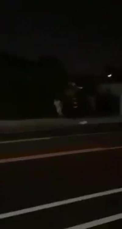 Drunk college kid runs in the street nude and gets hit.