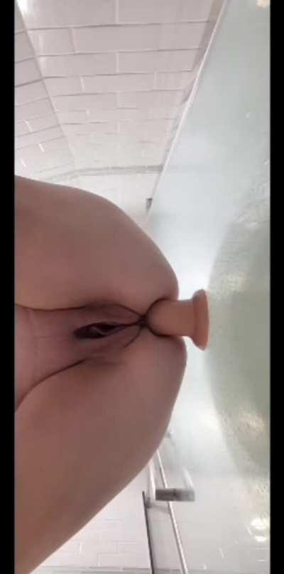 I got so hot thinking about getting a cock in my ass, I had to fuck myself in the shower