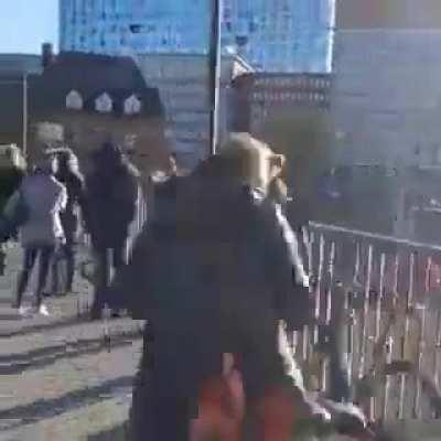 Queue waiting for a vaccination, vaccination-center in Hamburg, Germany