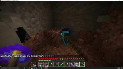 Buddy dies to an enderman