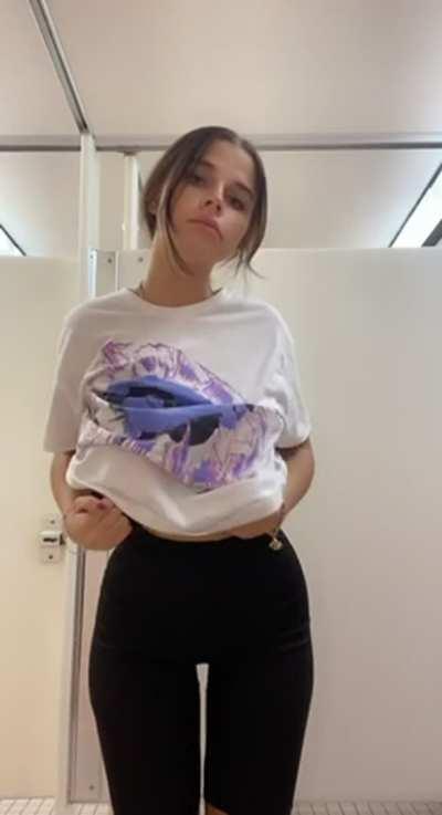 i got very horny i just couldn't resist getting my tits out in the school haha