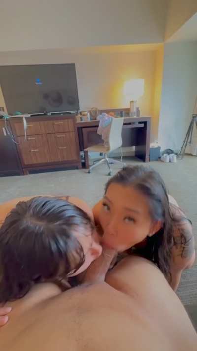 We worshipped every inch of his cock