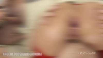 Big butt slut Kristy Black keeps her pussy intact during insane 4on1 airtight TAP with extreme fisting & piss pleasures