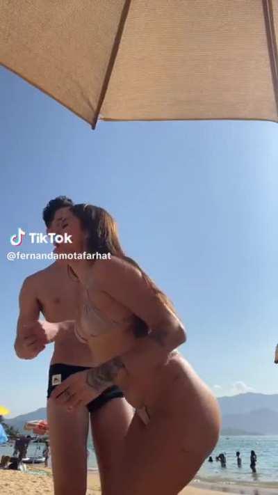 Massive ass and thin straps bikini