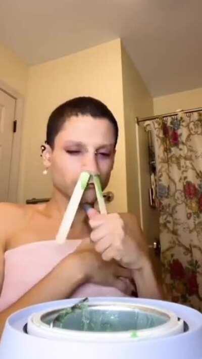 Waxing your nostrils..WCGW