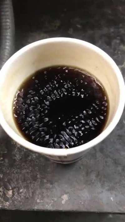 Set my cup of coffee next to a machine at work