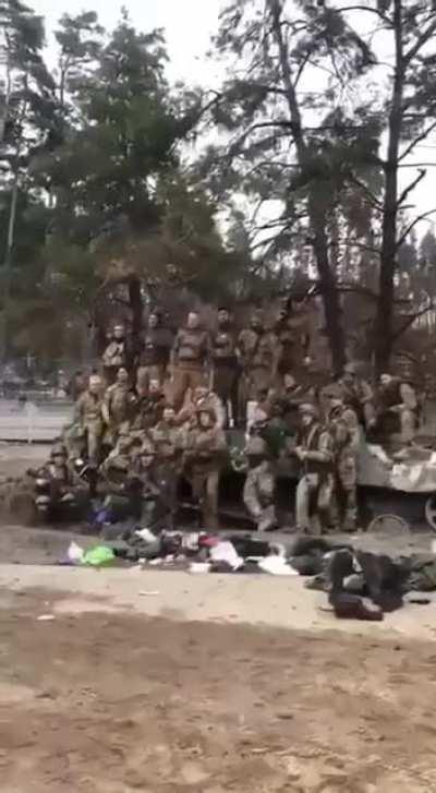 Instead of moving on soldiers were busy in taking pics and vids until a enemy tank came and shot them point blank.