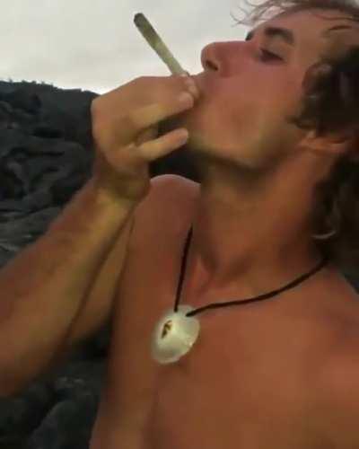 Using lava to light a joint