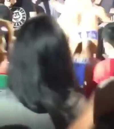 Charlotte carrying Bayley