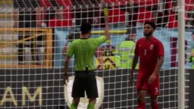 No goal? Fine. No red card? Fine. Opposition free kick? Um ok.