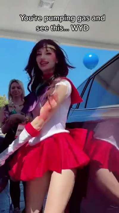 You see Sailor Mars doing THIS at the gas station… WYD? By Ami Inu